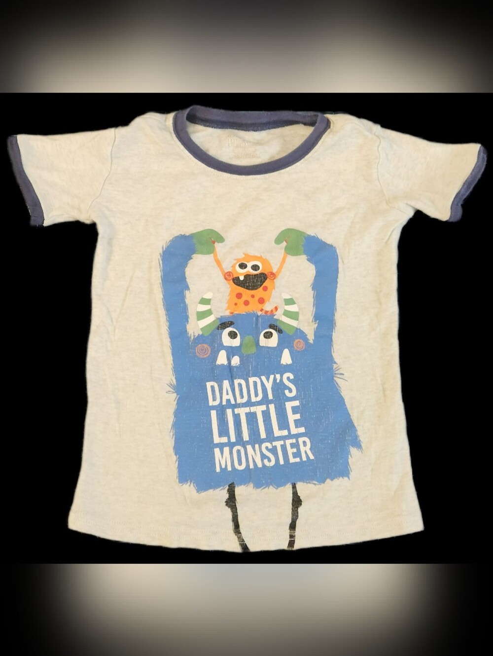 #KCB96 The Children's Place Cream Tee with Blue Monster Graphic
